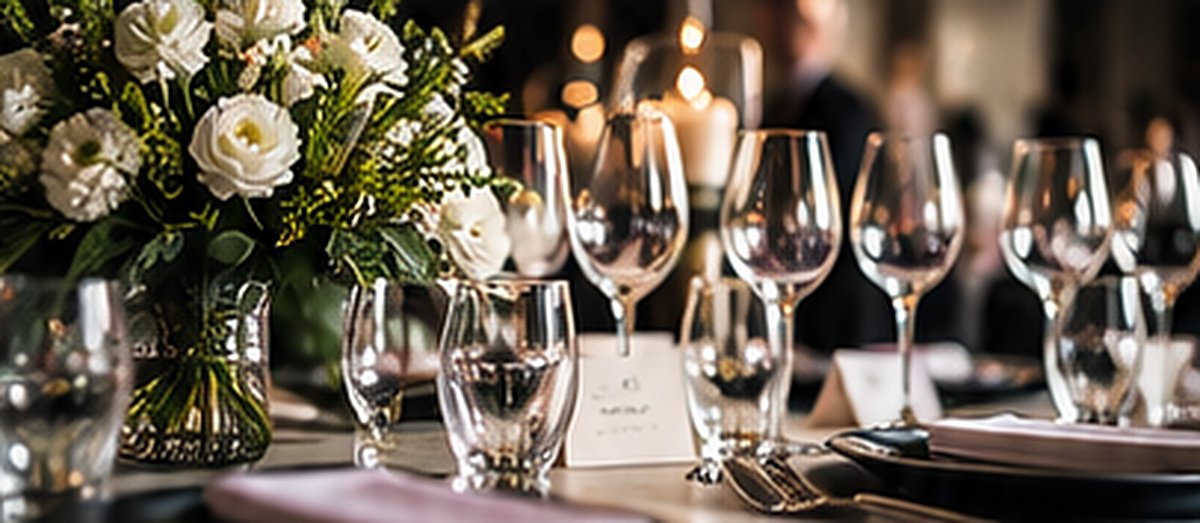 Industry awards dinner table setting